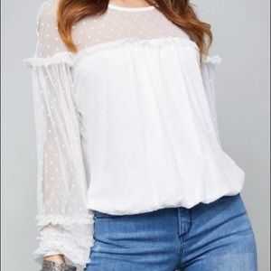Bebe White Mesh top